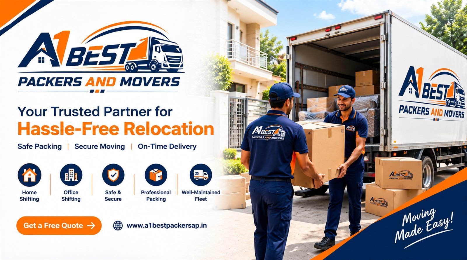A1 BEST Packers and Movers moving made easy, with safe packing and relocation support.
